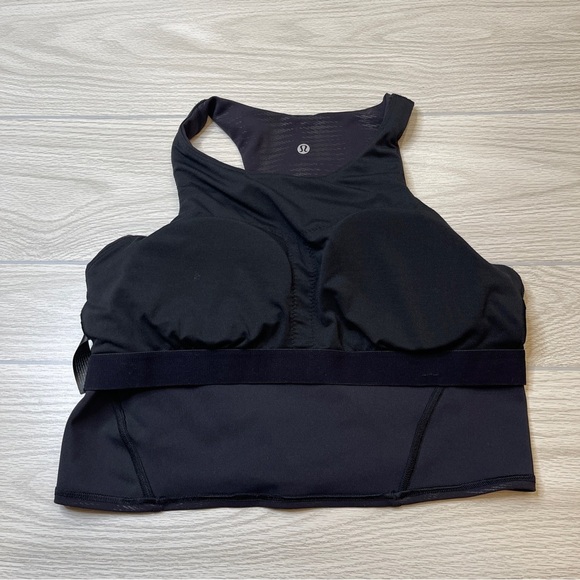 LULULEMON BLACK Invigorate Racerback Training Tank Top Removable Pads size L(12) - Picture 13 of 16